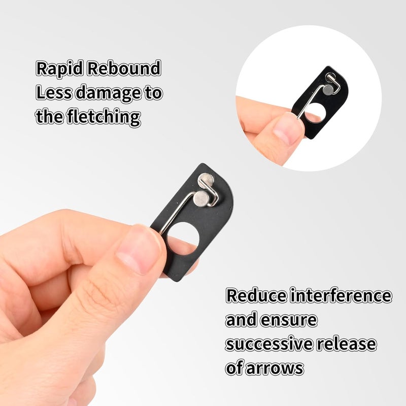 SOPOGER Arrow Rest for Recurve Bow - 4 Pcs Magnetic Metal Recurve Arrow Rest with Adhesive Back Hunting Shooting Targeting Recurve Bow Accessories - Image 4